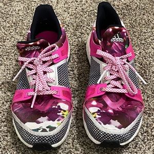 Colorful adidas boost tennis shoes